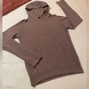 Monrow Brown Hooded Pullover Sweater